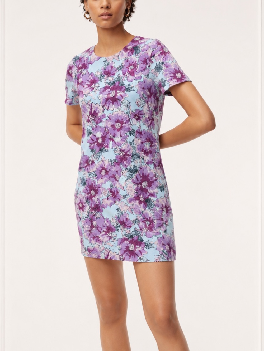 NWT Babaton Floral Purple Shift Dress